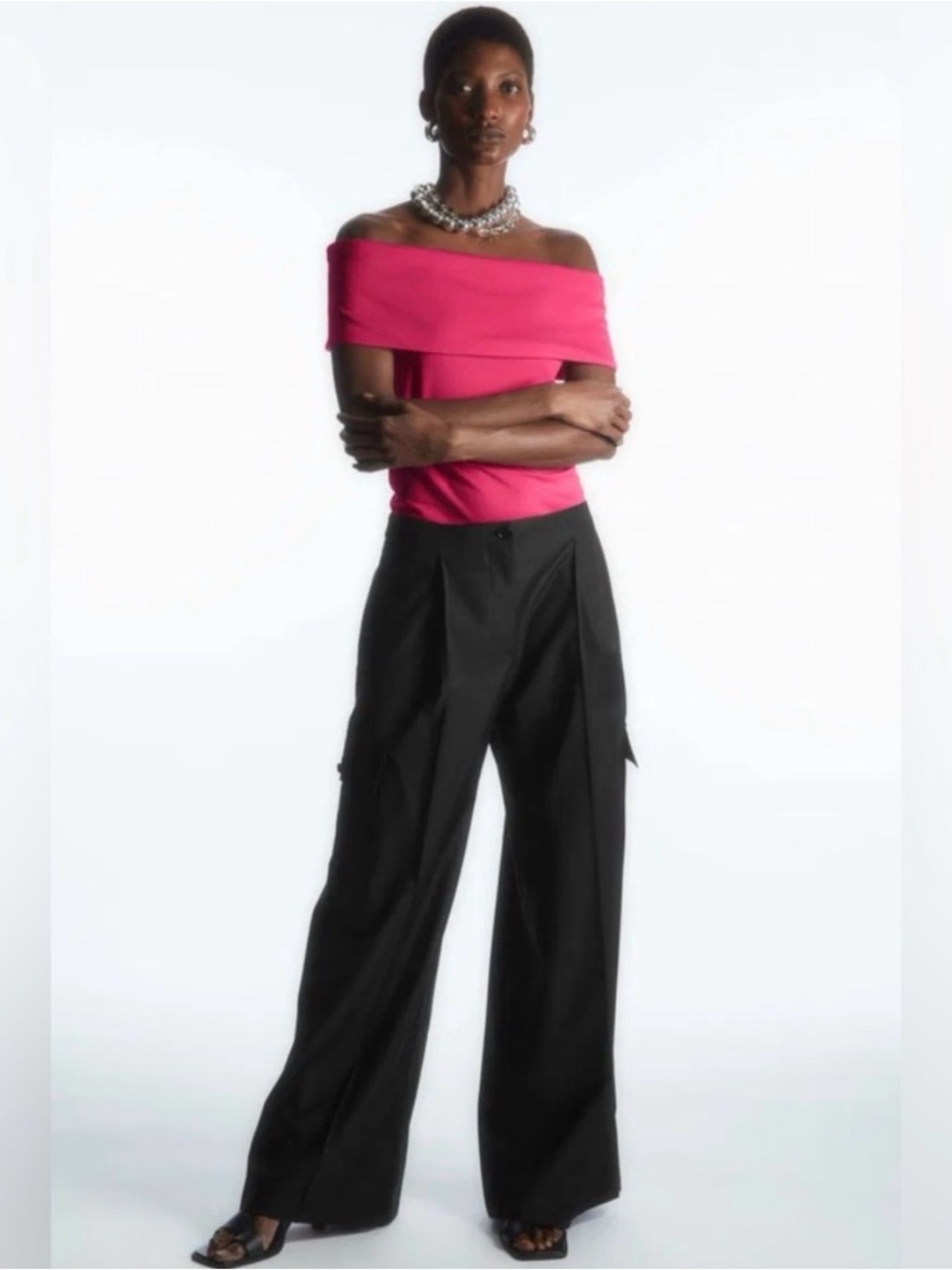 Cos Off-Shoulder Fuchsia Top